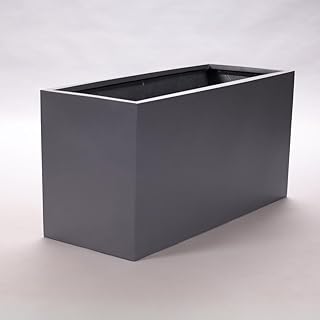Elegant Einrichten Pflanztrog Pflanzkübel anthrazit metallic 80x30x40cm