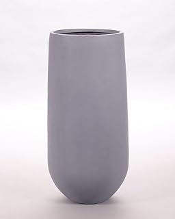 Elegant Einrichten Pflanzkübel Fiberglas, rund konisch D40xH80cm grau.