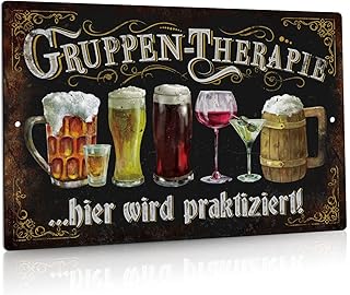 Putuo Decor Lustige Bar Zeichen, Gruppen-therapie hier wird praktiziert, Vintage Metall Wandschil…