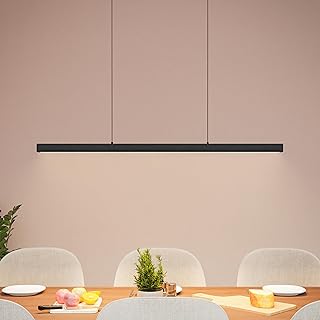 MATO LED Pendelleuchte Esstisch Höhenverstellbar Schwarz – Lichtfarbe stufenlos einstellbar & di…