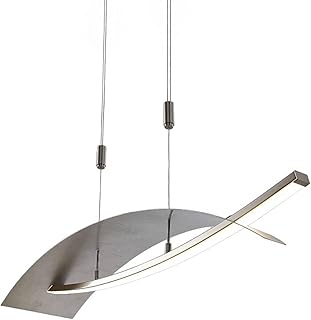 Lucande LED Pendelleuchte Silber dimmbar, Esstisch Hängelampe höhenverstellbar 22W gesamt Esszi…