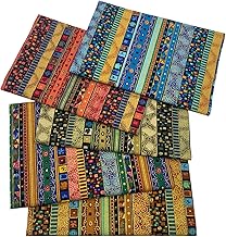 aufodara 5 Stück Baumwollstoff 47x47cm Ethnisches Muster Bronzing Stoffpaket Patchwork Dekostoff…
