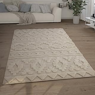 Paco Home Hochflor Teppich Wohnzimmer Shaggy 3D Optik Ethno Boho Vintage Look Weich, Grösse:60×1…
