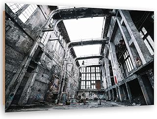 Dekobild Architektur Deko Wand Kunstdruck Fabrik Grau 70×50 cm