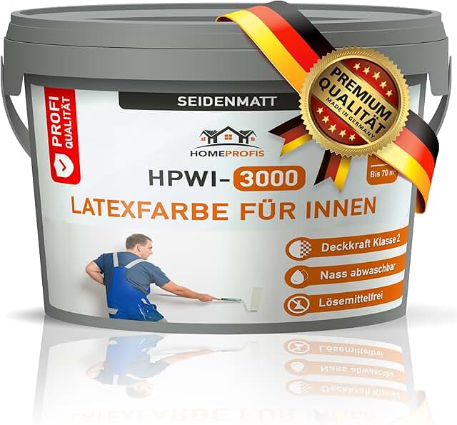 Home Profis® Latexfarbe weiß | abwaschbare Wandfarbe Innen | Hervorragende Deckkraft | Zum Fär…