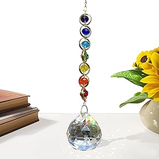 Sonnenfänger, Regenbogen-Fensteranhänger, Dekoration, 34 x 3 cm, hängende Kristall-Wandkunst f…