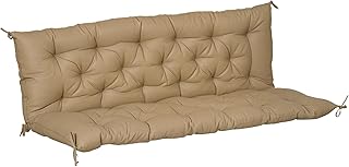 Outsunny 3 Sitzer Bankauflage 150x98x8 cm, Bankkissen mit Bändern, Sitzkissen, Outdoor/Indoor St…