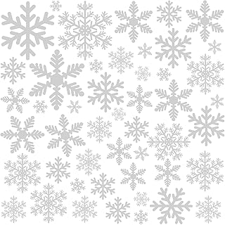 156 Weihnachten Fensterbilder, Schneeflocken Fensterdeko für Fensterscheiben, Wiederverwendbar S…