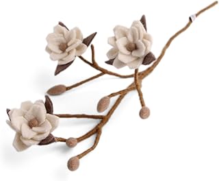 Gry & SIF Magnolie-Zweig aus Filz, Flexibler Stiel, Deko-Zweig für Vasen, Kunstzweig, Frühlings…