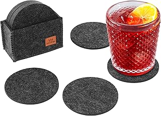 Filz-Glasuntersetzer Bieruntersetzer rund – Filz Untersetzer in dunkelgrau für Gläser, Tassen u…