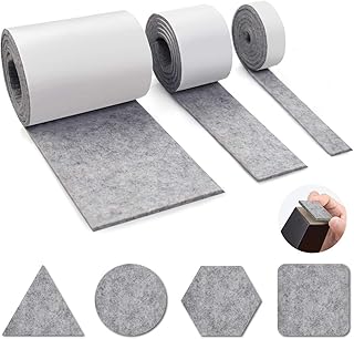 Auckpure selbstklebende Filzgleiter, 3 Rollen selbstklebender Filz für Möbel 100 cm x 10 cm, 10…