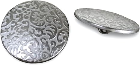 10 Stück silber Knöpfe aus Metall florales Muster Ösenknöpfe 18mm oder 22mm (22mm)