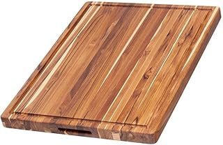 TeakHaus Traditional Schneidebrett Holz L | 51 x 38 x 3,8 cm | Nachhaltiges FSC-zertifiziertes Te…