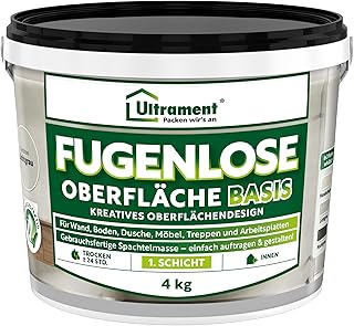 Ultrament Fugenlose Oberfläche – Basis Lichtgrau 4 kg – Kreative Oberflächengestaltung für f…