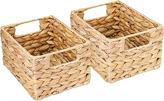 HMF Aufbewahrungskorb, Korb geflochten aus Wasserhyazinthe Seegras | 2er Set | Größe S | 22 x 1…