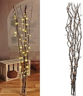 Mojawo® Lichterzweige mit 80 LEDs braun Beleuchtung Lichterkette Leuchtzweig Dekoration Lichter …