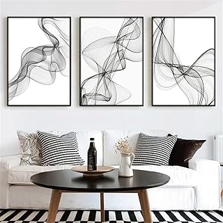 TROYSINC 3er Designed Poster Set, Schwarz Weiß Modern Leinwandbilder, Abstrakt Wandbilder, Kunst…