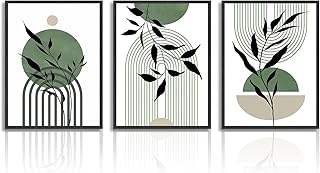 Salbei Grün Boho Wandbilder Modern Minimalistische Abstrakte Geometrische Leinwand Bilder für S…