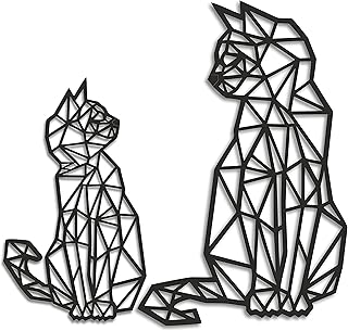 MMshop Panel: KATZEN in Schwarz. Wanddeko holz Katze. Wanddekoration. Deko Wall Art Ausschnitt. W…