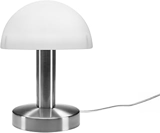 meineWunschleuchte Tischleuchte WARIN per Touch dimmbar mit Glas Lampenschirm, Höhe 21cm