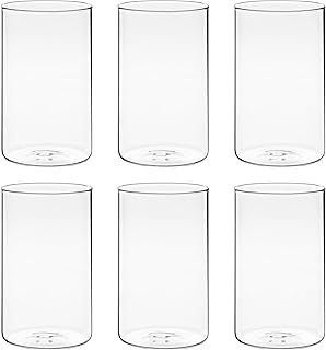 Winter Shore 15 cm Hohe Glasvasen für Tischdeko [6er-Pack] – Gläser für Kerzen, Blumen, Kiesel…