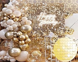 Kate Gold Schimmernde Wand Hintergrund Quadratisch Pailletten Glitzer Foto Hintergrund Paneel Dek…
