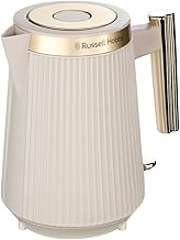 Russell Hobbs Wasserkocher [1,7L, 2400W] Brontë Stone (Mattes Design, Goldakzente, Ausgusstülle…