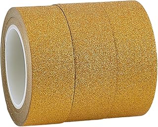 GORGECRAFT 3 Rolle 30 m X 15mm Glitzer Dekoband Selbstklebendes Washi Papierband Abdeckband Aus G…