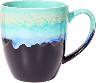 500 ml einzigartige Kaffeetasse aus Keramik, handgefertigte große Teetasse mit Ofenwechselglasur…