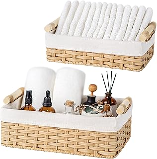 GRANNY SAYS Aufbewahrungskörbe Schmal, 2 Stück Klopapier Aufbewahrung Körbe, Handgewebt Aufbew…