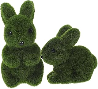 BESTonZON Künstliche Kaninchenfigur Beflockt Kleiner Hasendeko Gartendekoration Für – Und Saiso…