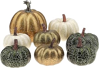 8 Stück Kürbis Deko,Künstlicher kürbisse deko für Thanksgiving Halloween Herbst Dekoration -…
