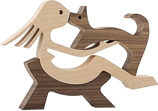 Schreibtisch-Dekorationen, Mädchen-Figuren und Katzenornamente, Holzakzent-Dekoration, Wohnacces…