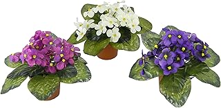 Künstliche Blumen Veilchen im Topf Blüten Alpenblume Kunstblume Seidenblume Zimmerpflanze Pflan…