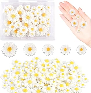 130 Stück Gänseblümchen Deko, Margeriten Künstlich Gänseblümchen Verfeinert Weiße Streudek…