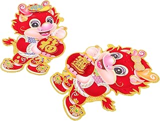 MAGICLULU 2024 Aufkleber 2er-pack Chinesisches Frühlingsfest- Drachenaufkleber Für Tür Und Fen…