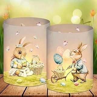 12 Windlicht Tischdeko, Ostern Deko Tisch, Modern Dekoration, Frühlingsdeko Osterdeko Innen, Dek…