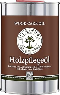 OLI-NATURA Holz-Pflegeöl für innen (geeignet für Möbel, Treppe, Parkett und Holz-Boden), 1 Li…