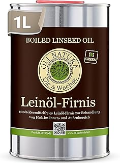 OLI-NATURA Leinöl-Firnis, biologischer Holzschutz, lebensmittelecht-zertifiziert, 1L, farblos – …