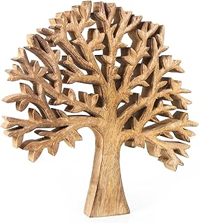 Logbuch-Verlag Lebensbaum Holz Deko Geschenk Baum des Lebens Skulptur zum Hinstellen 31 cm Geburt…