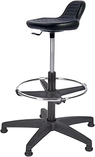Topsit IND000014 Arbeitshocker Stehhilfe hoch mit Fußring zur Ablage, Abwischbar für Labor geei…
