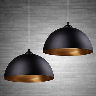 FRIDEKO HOME Modern Industrielle Pendelleuchte-2 x Vintage Hängeleuchte Ø30cm Breite Lampe Kron…