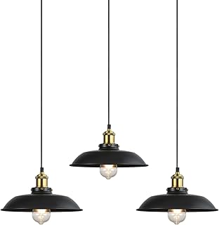 Newrays 3 Pack schwarzer Bauernhaus Anhänger leichte, industrielle Deckenleuchten für Restauran…