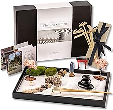 Zen Garten Set 11×8 Zoll Premium Japanisches Sand Miniatur Geschenk Set. für Haus & Büro, Stein…