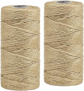 2 PCS Jute-Schnur, 200M Braun Juteschnur, 1.5MM Packschnur Geschenk-Band Bastelschnur Dekokordel,…