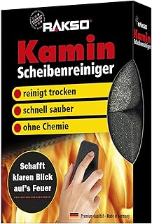 RAKSO Kaminscheibenreiniger – 2 Kaminglasreinger, Kaminreiniger Scheibe, Ofenglasreiniger, Kamin …