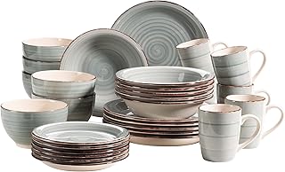 MÄSER 931612 Bel Tempo II 30-teiliges Vintage Geschirr Set für 6 Personen, handbemaltes Keramik…