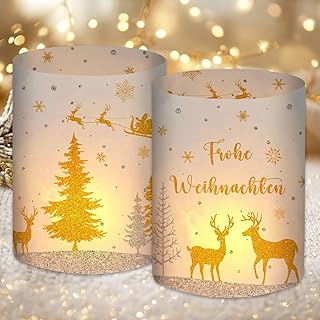 12 Windlicht Tischdeko Weihnachtsdeko Innen, Weihnachten Deko Tisch, Christmas Decorations Indoor…