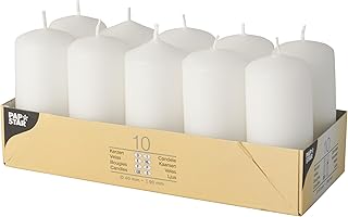 10 Stumpenkerzen Ø 40 mm · 90 mm weiß