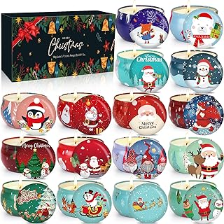 Weihnachts Duftkerzen Geschenkset, 16 Stück Duftkerzen Set Kleine Weihnachtsgeschenke, Sojawachs…